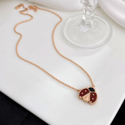 [Aurelle Style]LUCKY  CARNELIANS LADYBUG NECKLACE