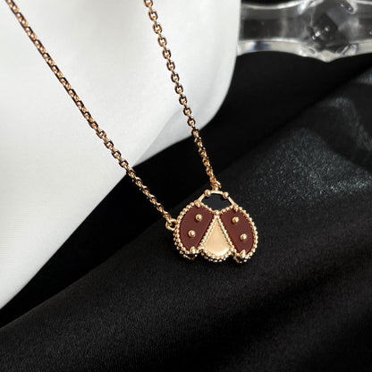 [Aurelle Style]LUCKY  CARNELIANS LADYBUG NECKLACE