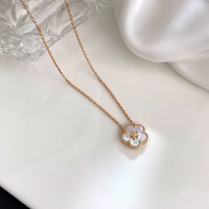 [Aurelle Style]LUCKY  WHITE MOP  PLUM BLOSSOM NECKLACE