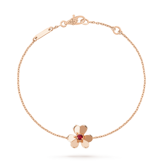 [Aurelle Style]FRIVOLE GOLD FLOWER PINK MALACHITE BRACELET