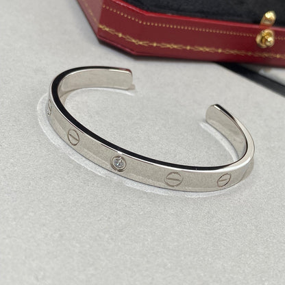 [Aurelle Style]LOVE BRACELET 6.1MM 1 DIAMOND OPEN CUFF