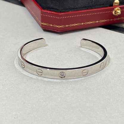 [Aurelle Style]LOVE BRACELET 6.1MM 1 DIAMOND OPEN CUFF