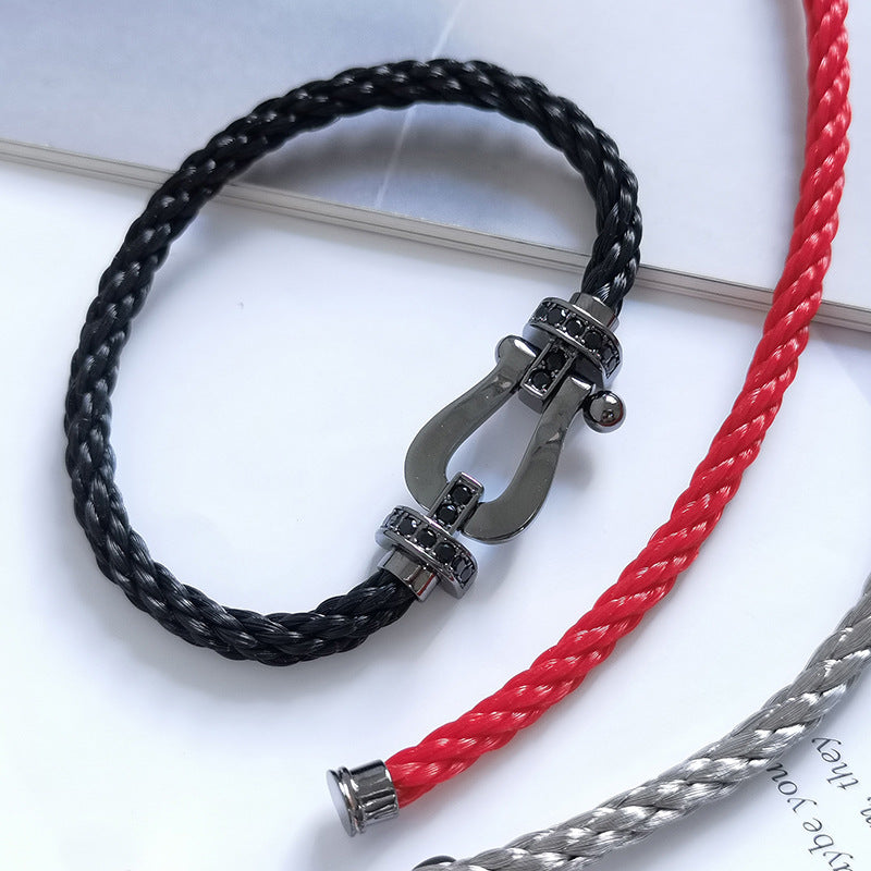 [Aurelle Style]FORCE LARGE SERIES HORSESHOE BLACK SAMURAI BRACELET