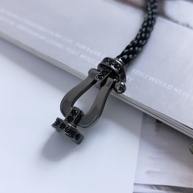 [Aurelle Style]FORCE LARGE SERIES HORSESHOE BLACK SAMURAI BRACELET
