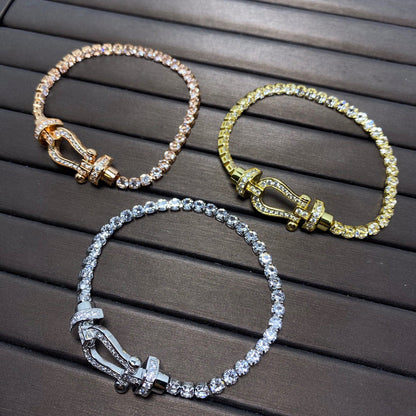 [Aurelle Style]FORCE  LARGE HORSESHOE FULL DIAMOND TENNIS BRACELET
