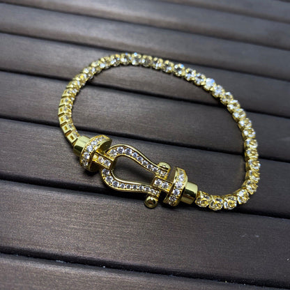 [Aurelle Style]FORCE  LARGE HORSESHOE FULL DIAMOND TENNIS BRACELET