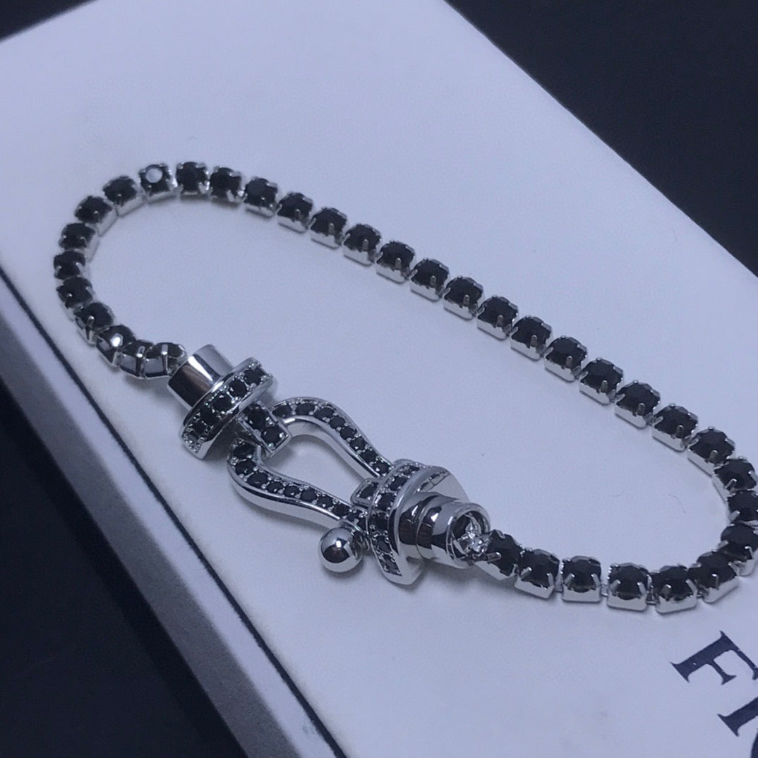 [Aurelle Style]FORCE  LARGE HORSESHOE FULL DIAMOND TENNIS BRACELET