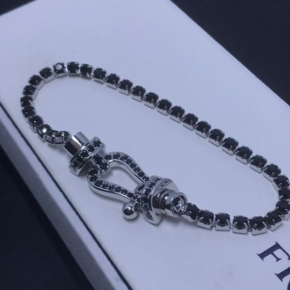 [Aurelle Style]FORCE  LARGE HORSESHOE FULL DIAMOND TENNIS BRACELET