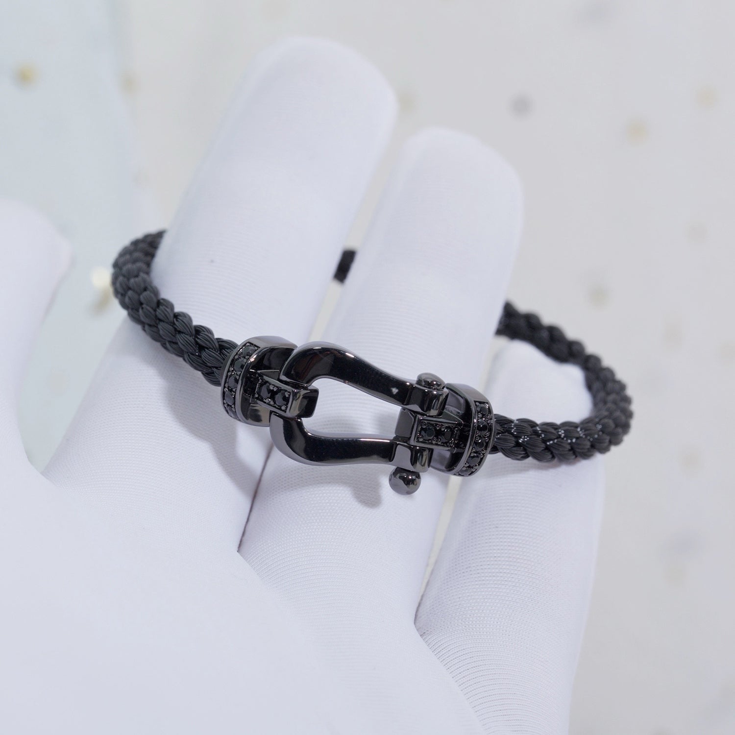 [Aurelle Style]FORCE LARGE SERIES HORSESHOE BLACK SAMURAI BRACELET