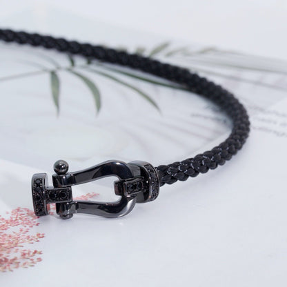 [Aurelle Style]FORCE LARGE SERIES HORSESHOE BLACK SAMURAI BRACELET