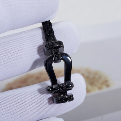 [Aurelle Style]FORCE LARGE SERIES HORSESHOE BLACK SAMURAI BRACELET