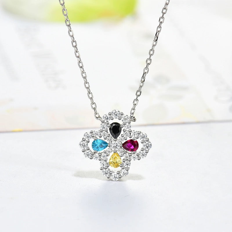 [Aurelle Style]LOOP NECKLACE FULL MOTIF DIAMOND 16MM MULTIPLE COLORS