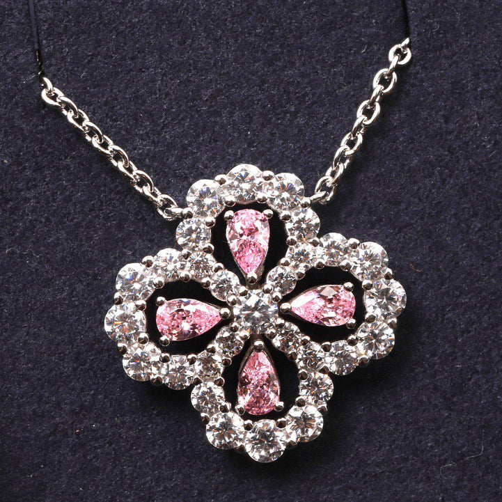[Aurelle Style]LOOP NECKLACE FULL MOTIF DIAMOND 16MM MULTIPLE COLORS