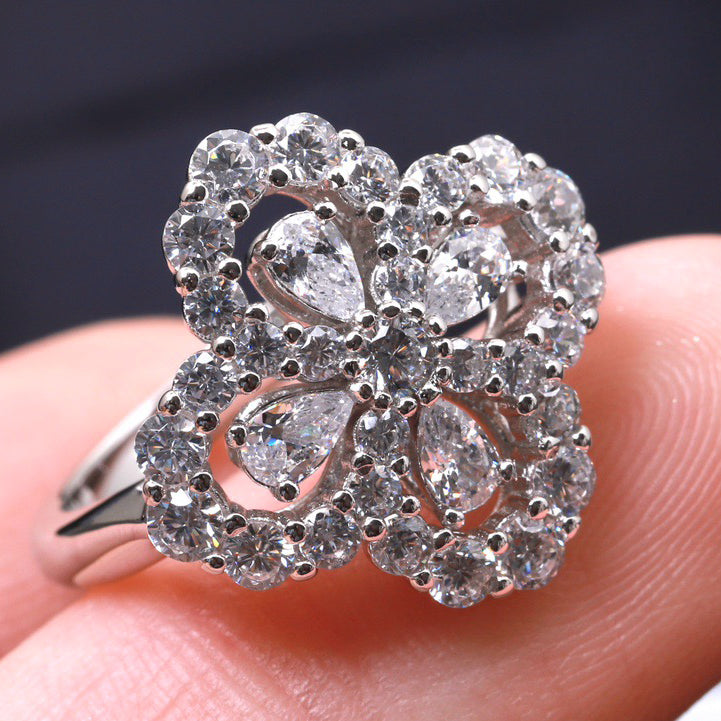 [Aurelle Style]LOOP RING FULL MOTIF DIAMOND 16MM SILVE
