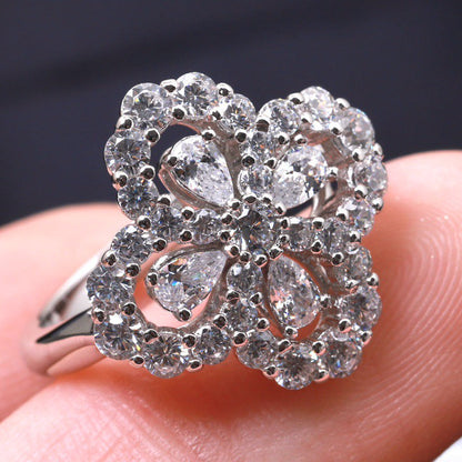 [Aurelle Style]LOOP RING FULL MOTIF DIAMOND 16MM SILVE