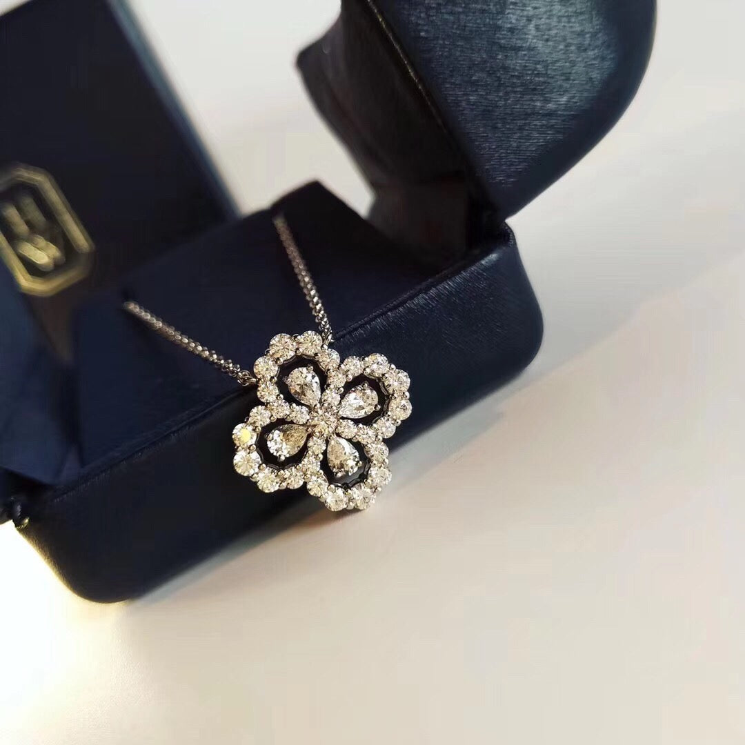 [Aurelle Style]LOOP NECKLACE FULL MOTIF DIAMOND 16MM MULTIPLE COLORS