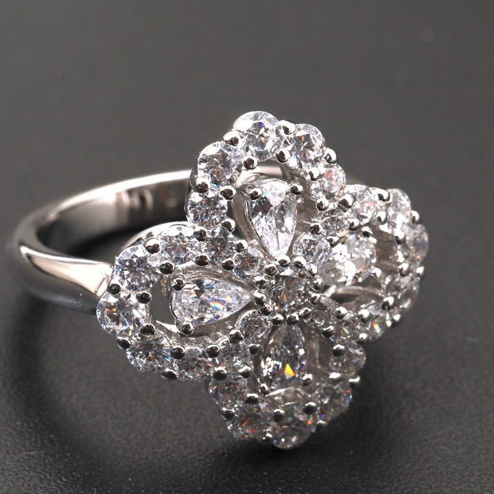[Aurelle Style]LOOP RING FULL MOTIF DIAMOND 16MM SILVE