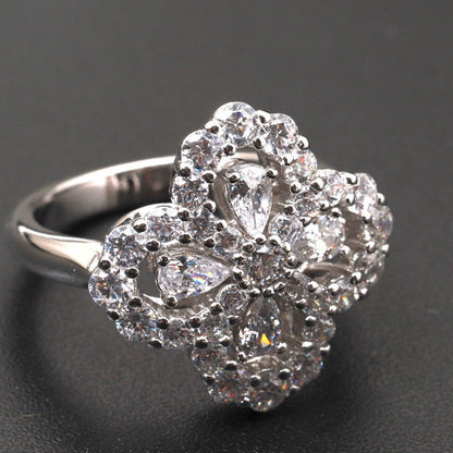 [Aurelle Style]LOOP RING FULL MOTIF DIAMOND 16MM SILVE
