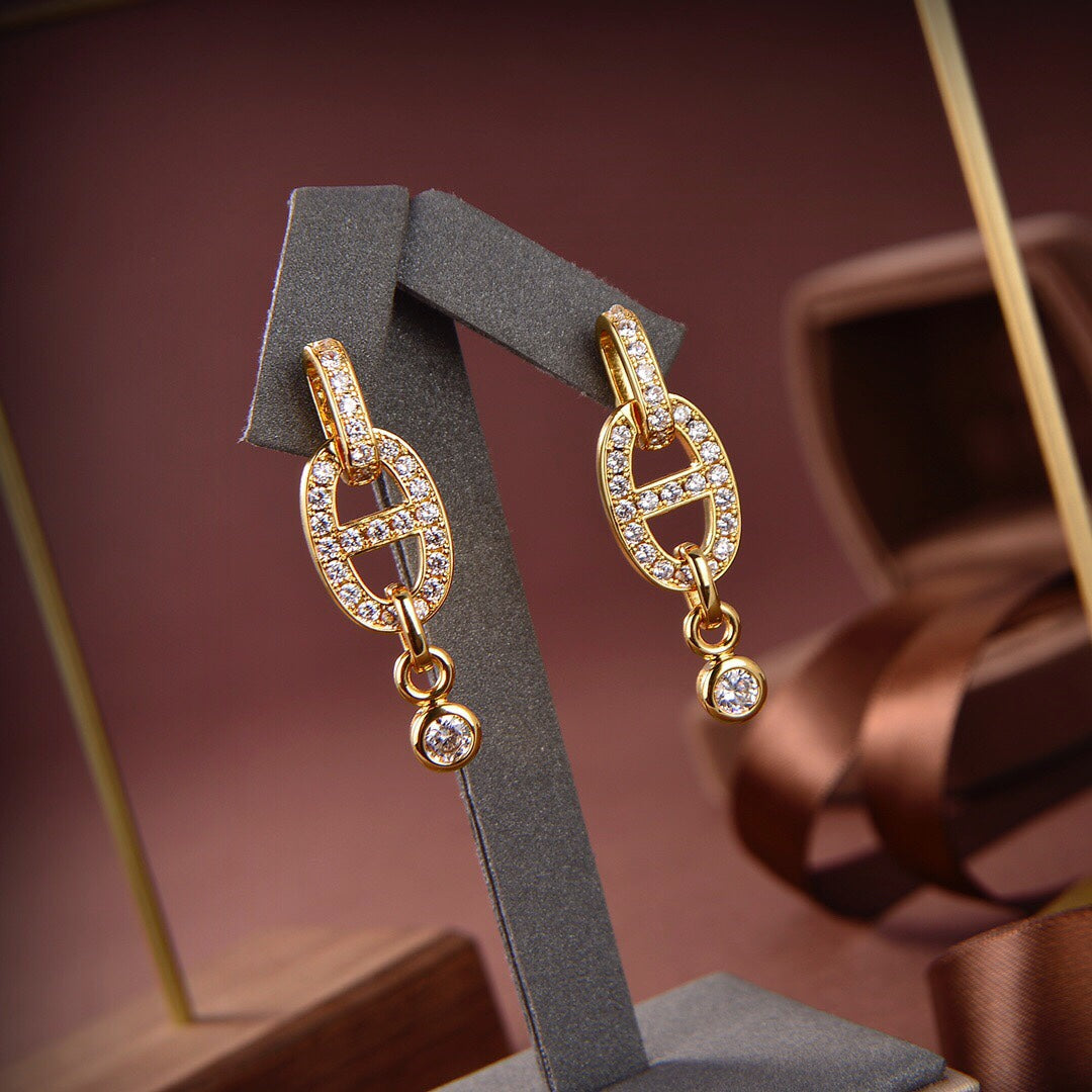 [Aurelle Style]HM CHAINE DIAMOND EARRINGS