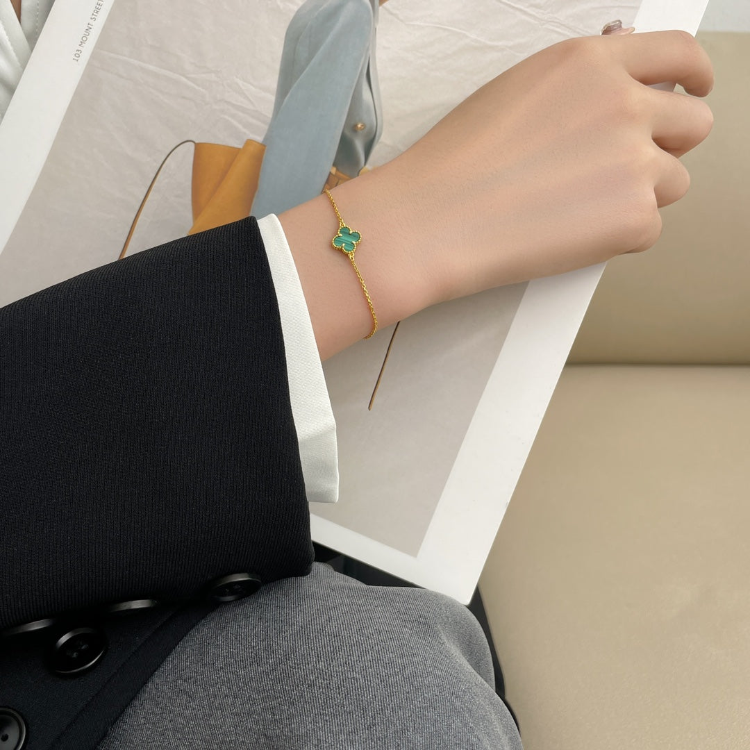 [Aurelle Style]CLOVER BRACELET MALACHITE 1 MOTIF