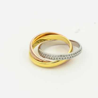 [Aurelle Style]TRINITY RING GOLD PINK GOLD SILVER DIAMONDS
