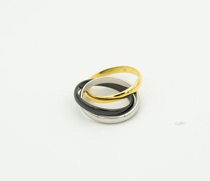 [Aurelle Style]TRINITY RING BLACK GOLD SILVER