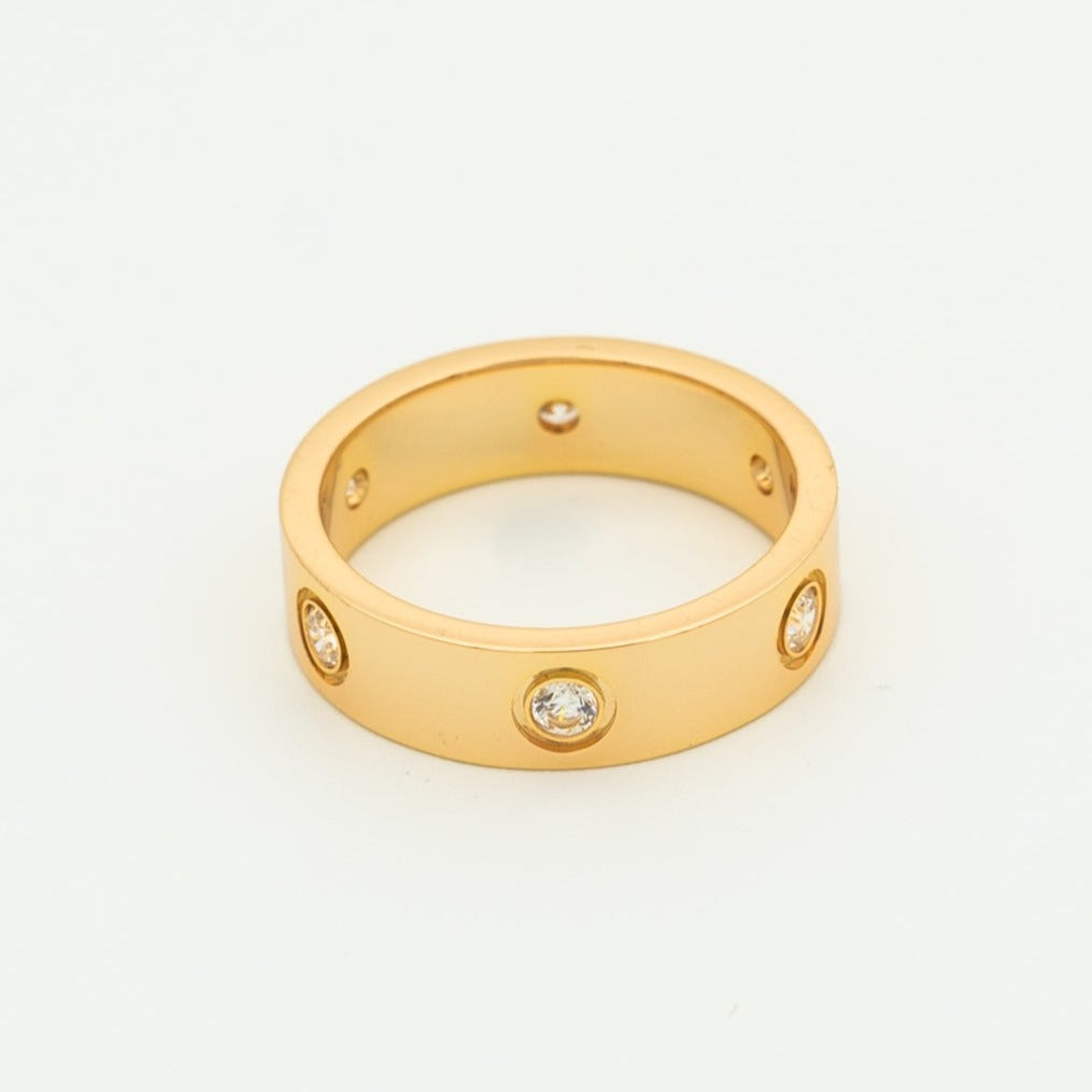 [Aurelle Style]LOVE RING 5.5MM 6 DIAMONDS PINK GOLD