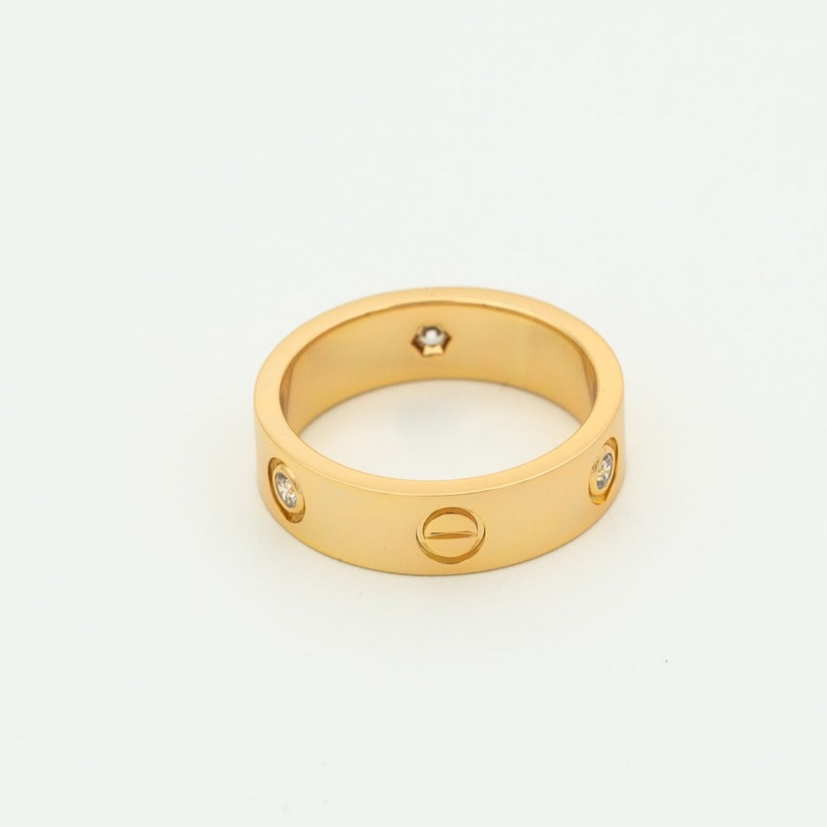 [Aurelle Style]LOVE RING 5.5MM 3 DIAMONDS PINK GOLD