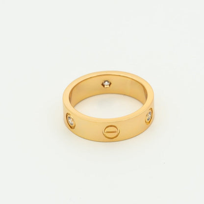 [Aurelle Style]LOVE RING 5.5MM 3 DIAMONDS PINK GOLD