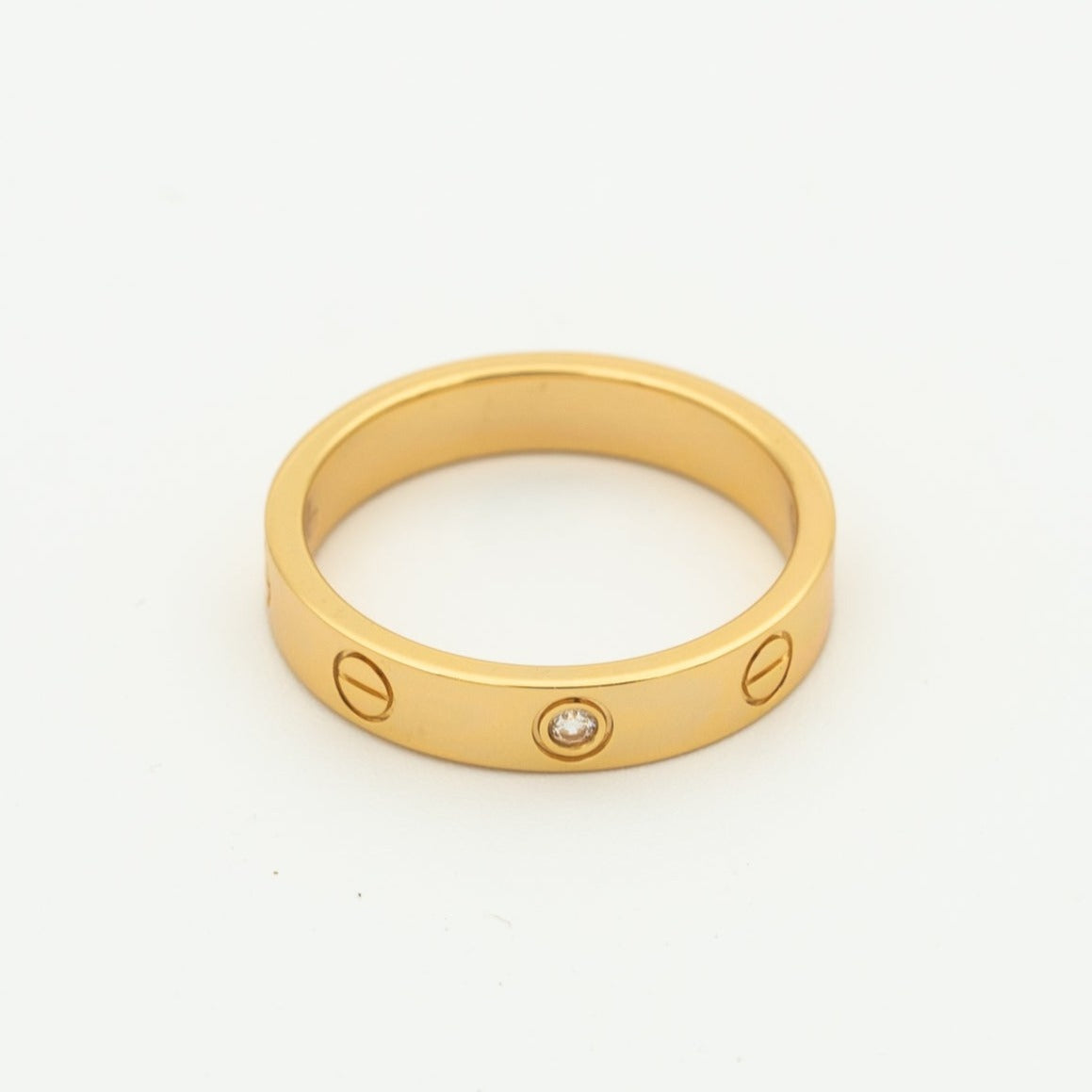 [Aurelle Style]LOVE RING 4MM 1 DIAMOND PINK GOLD