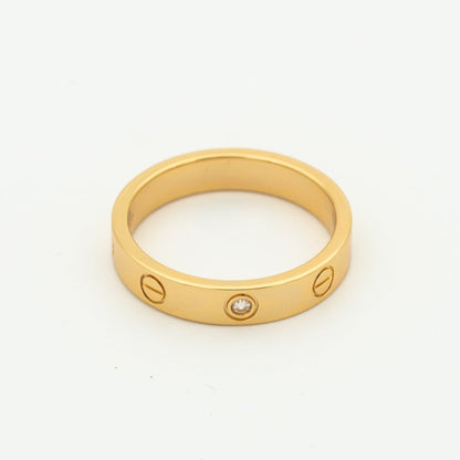 [Aurelle Style]LOVE RING 4MM 1 DIAMOND PINK GOLD