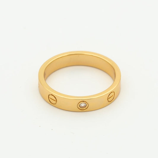 [Aurelle Style]LOVE RING 4MM 1 DIAMOND PINK GOLD