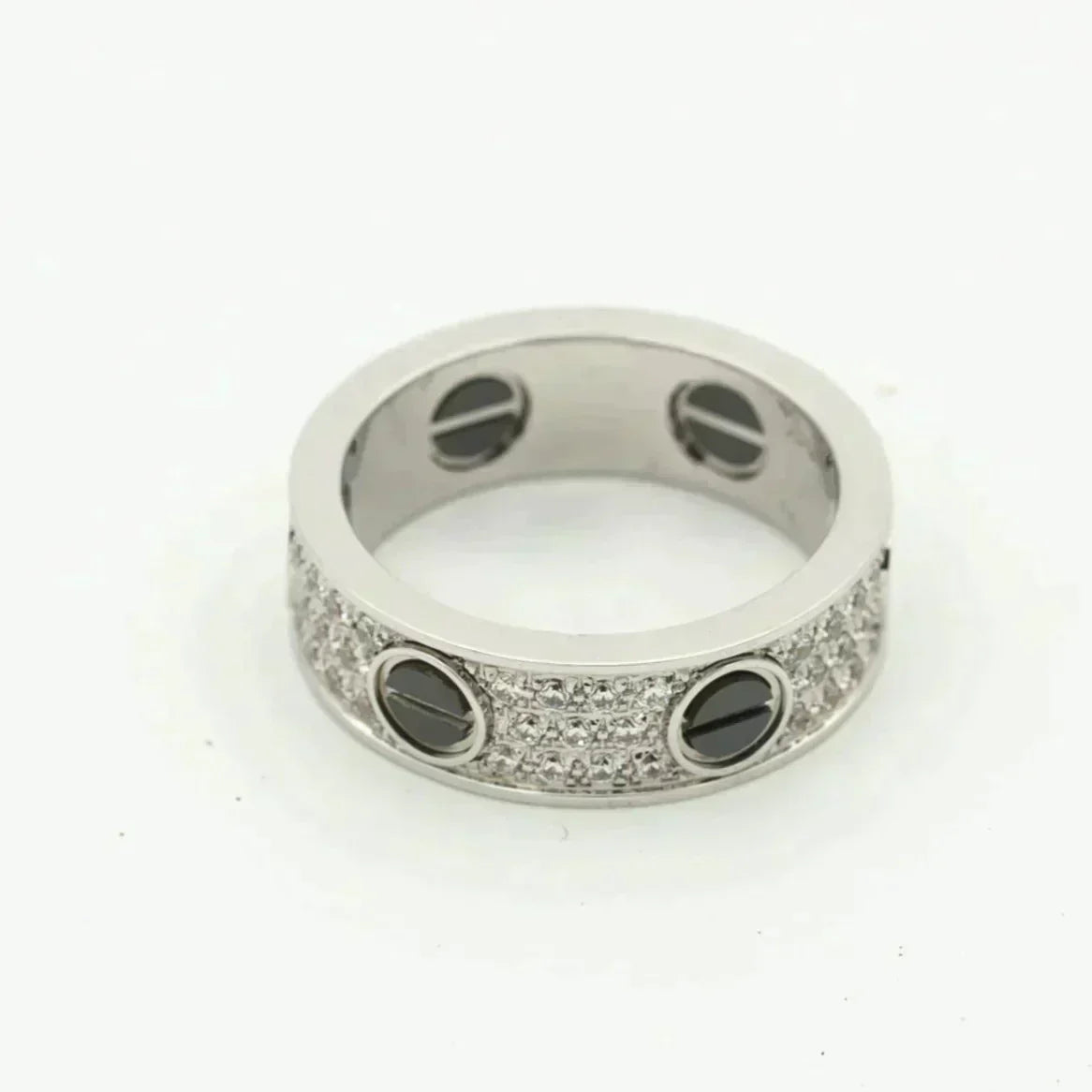 [Aurelle Style]LOVE RING 5.5MM DIAMONDS PAVED CERAMIC