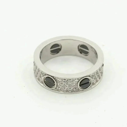 [Aurelle Style]LOVE RING 5.5MM DIAMONDS PAVED CERAMIC
