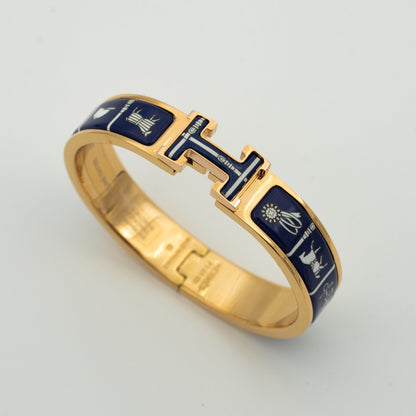 [Aurelle Style]H BRACELET BLUE CERAMIC