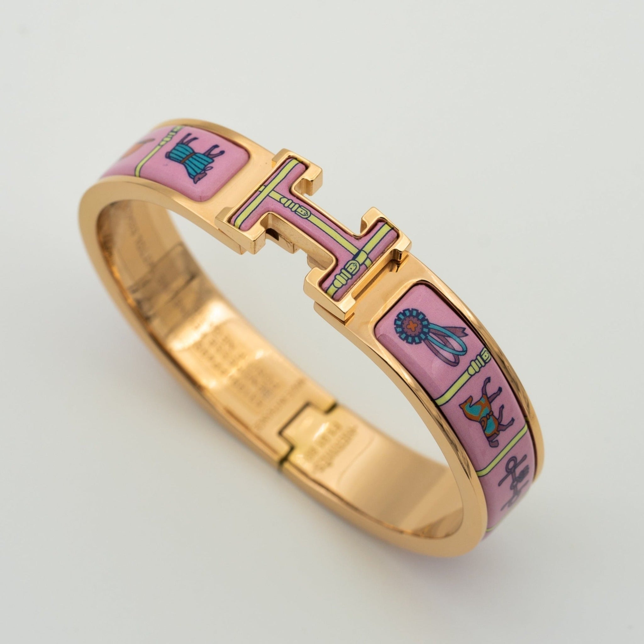 [Aurelle Style]H PINK GOLD BRACELET PINK CERAMIC