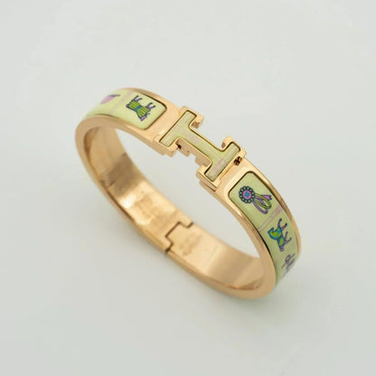 [Aurelle Style]H PINK GOLD BRACELET CREAM CERAMIC