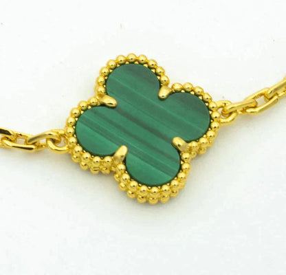 [Aurelle Style] CLOVER 5 MOTIF MALACHITE BRACELET COLLECTION