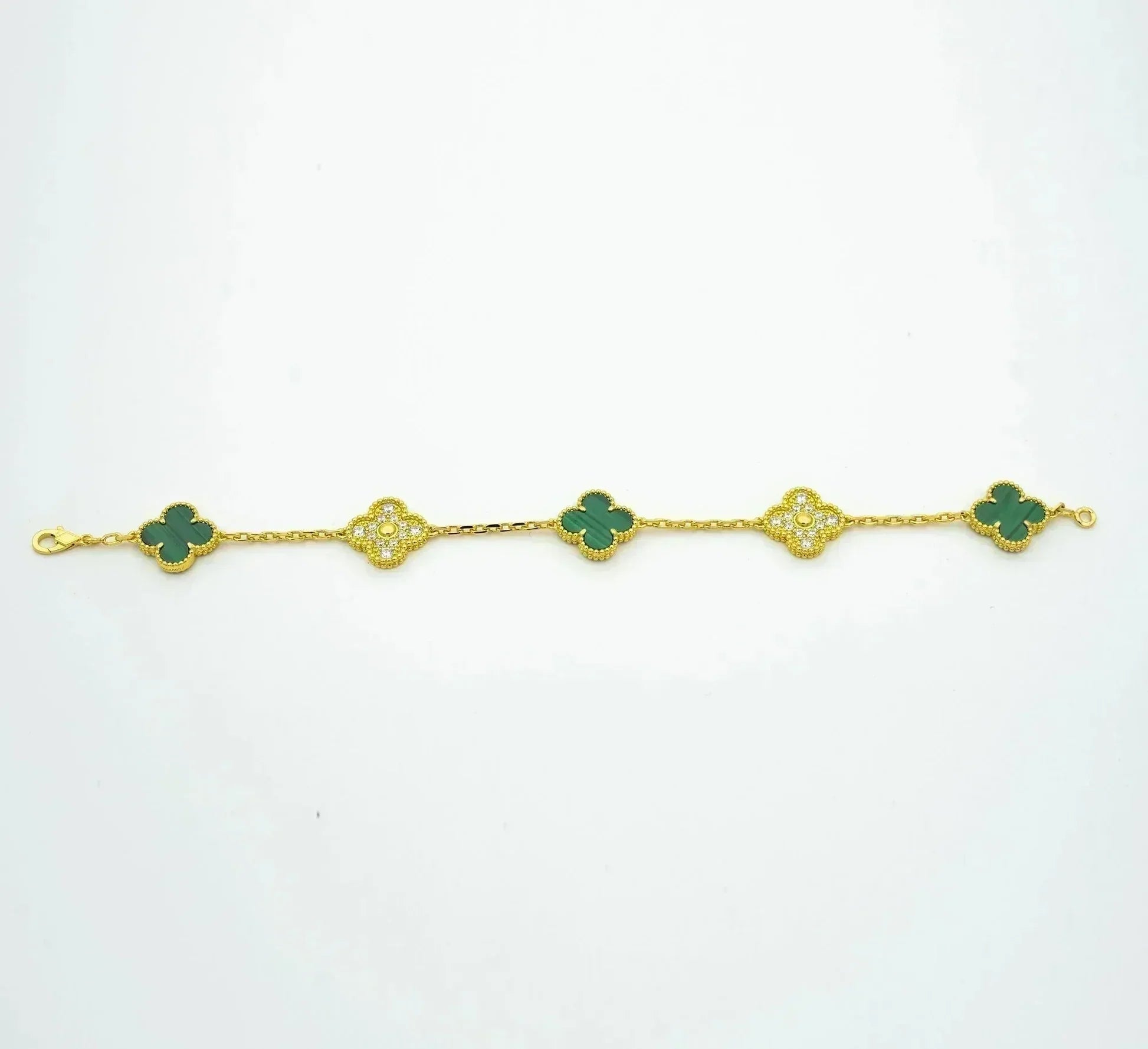 [Aurelle Style] CLOVER 5 MOTIF MALACHITE BRACELET COLLECTION