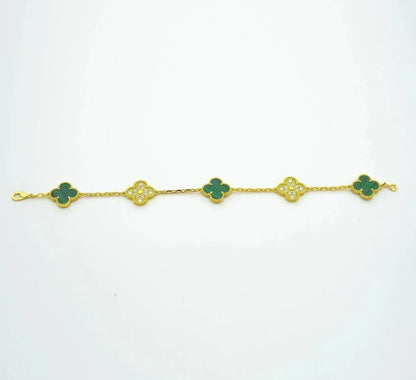 [Aurelle Style] CLOVER 5 MOTIF MALACHITE BRACELET COLLECTION