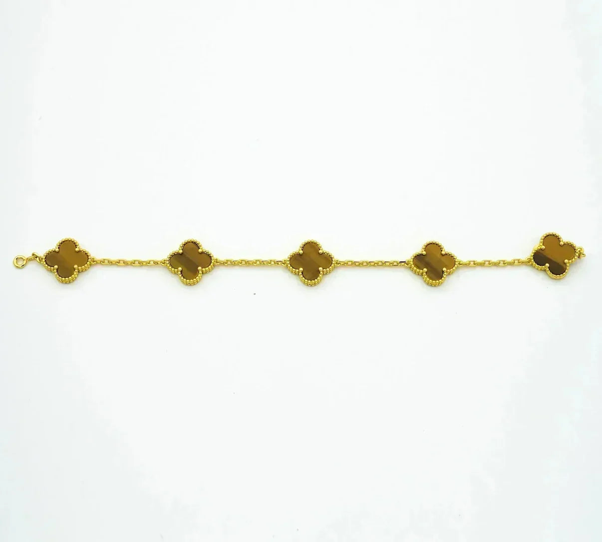 [Aurelle Style] CLOVER 5 MOTIFS TIGER EYE BRACELET COLLECTION