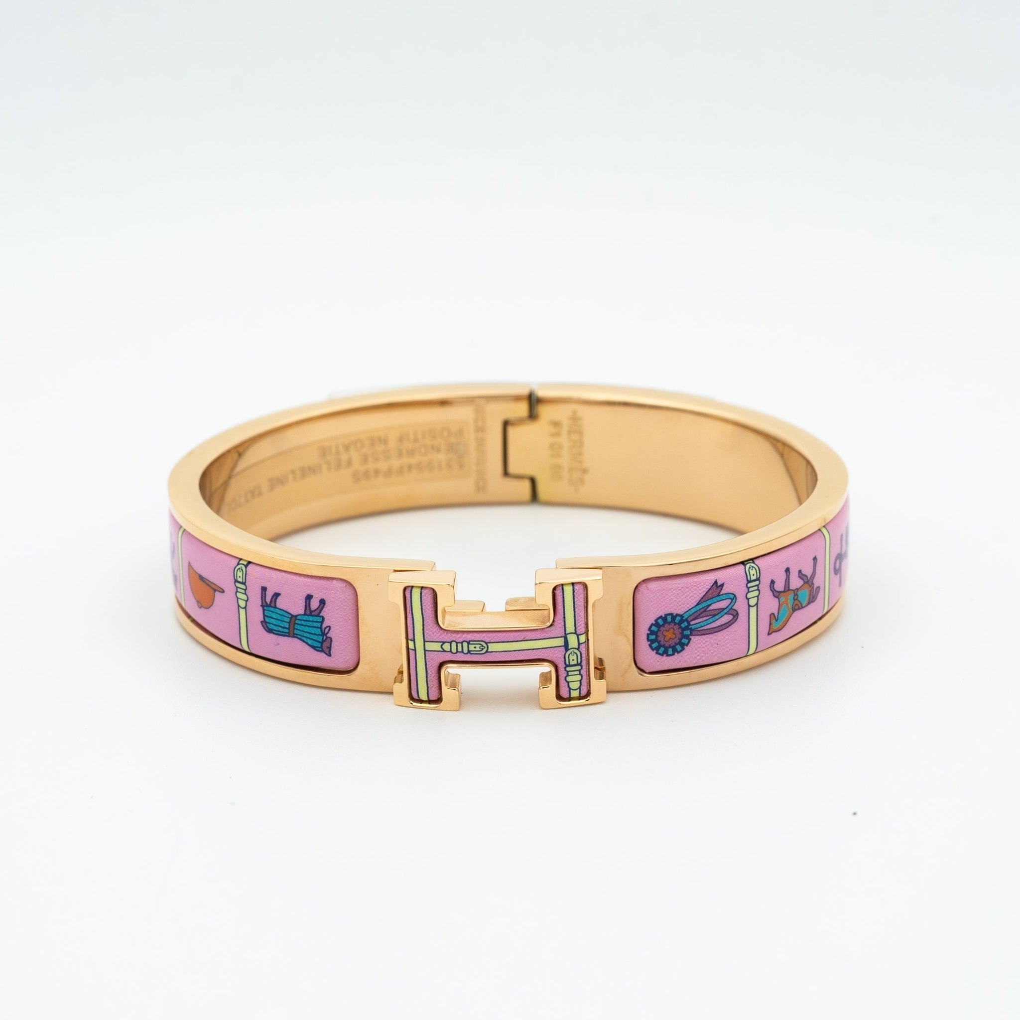 [Aurelle Style]H PINK GOLD BRACELET PINK CERAMIC