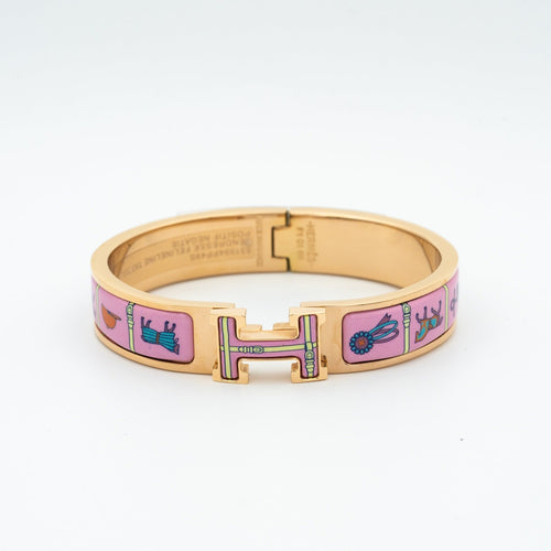 [Aurelle Style]H PINK GOLD BRACELET PINK CERAMIC