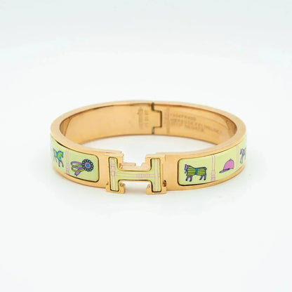 [Aurelle Style]H PINK GOLD BRACELET CREAM CERAMIC