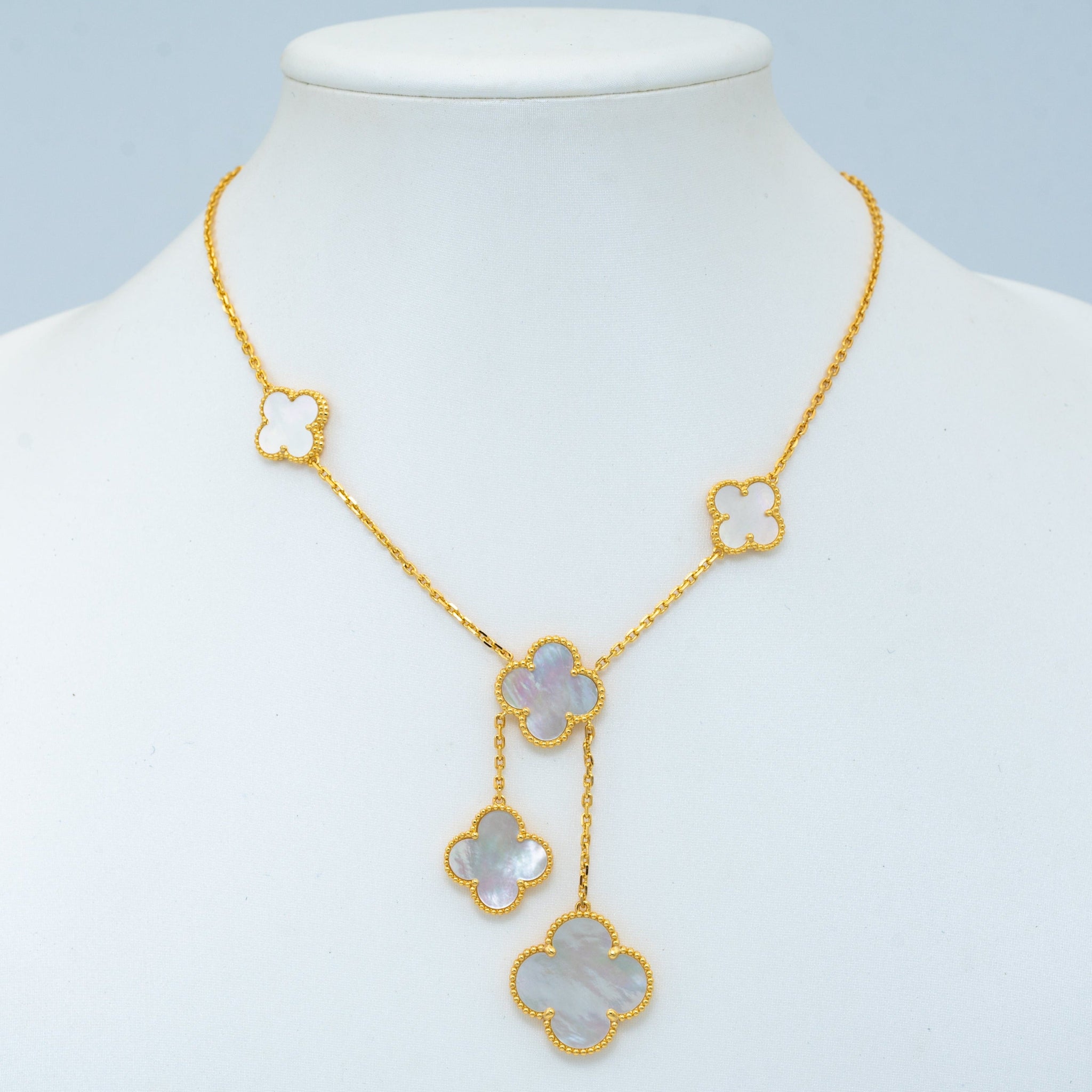 [Aurelle Style]CLOVER MOTHER OF PEARL NECKLACE 6 MOTIF