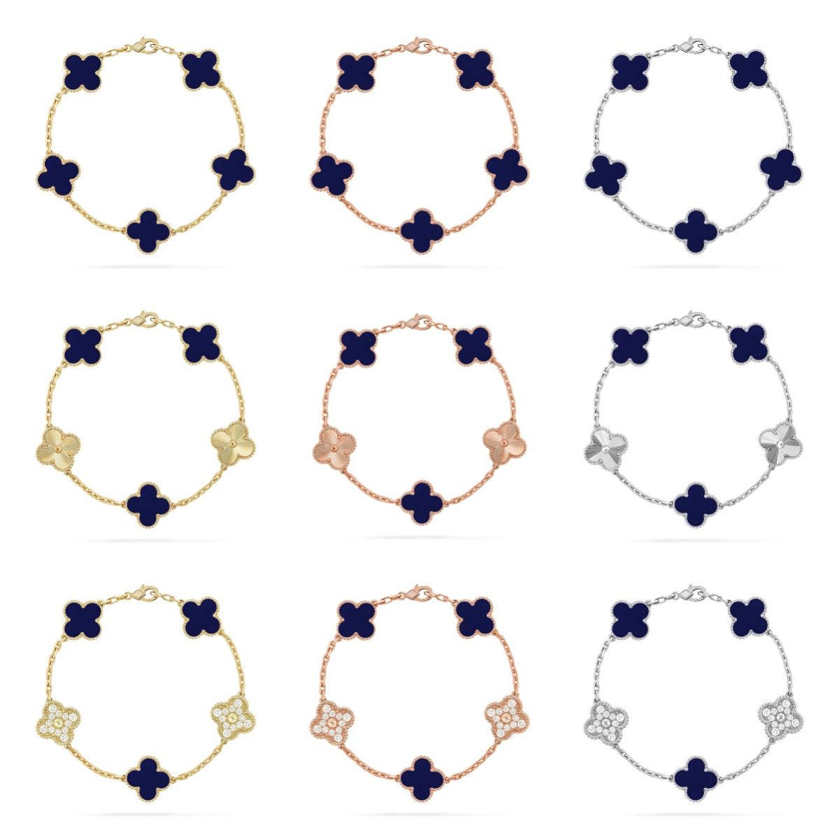 [Aurelle Style] CLOVER 5 MOTIF PULSAR STONE BRACELET COLLECTION