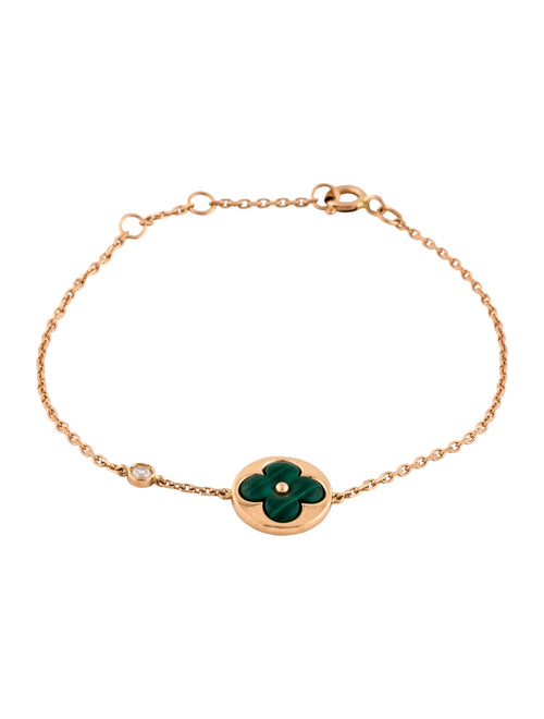 [Aurelle Style]SUN MALACHITE 1 DIAMOND PINK GOLD BRACELET