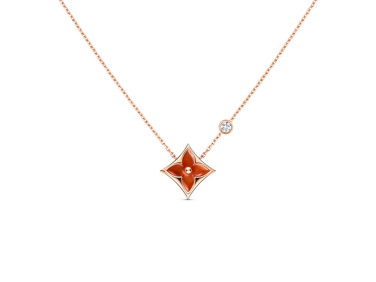 [Aurelle Style]STAR NECKLACE PINK GOLD 1 DIAMOND