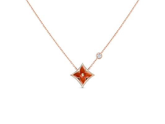 [Aurelle Style]STAR NECKLACE PINK GOLD 1 DIAMOND