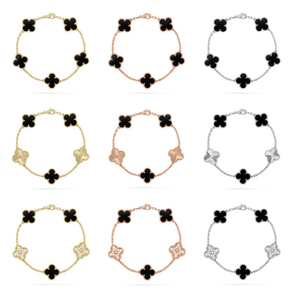 [Aurelle Style] CLOVER 5 MOTIF ONYXS BRACELET COLLECTION